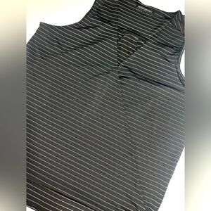 Banana Republic Size XL Tank Black and white pin stripes